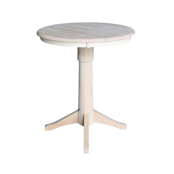 International Concepts Round 30 in Round Top Pedestal Table, 40.9 inH, Unfinished, 30 W, 30 L, 41.9 in H, Wood, Unfinished K-30RT-27B-6B-2 - main